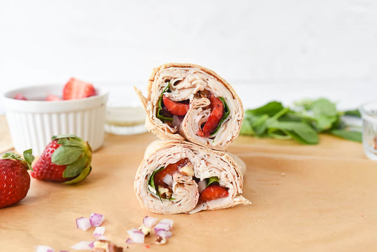 turkey wrap with strawberries