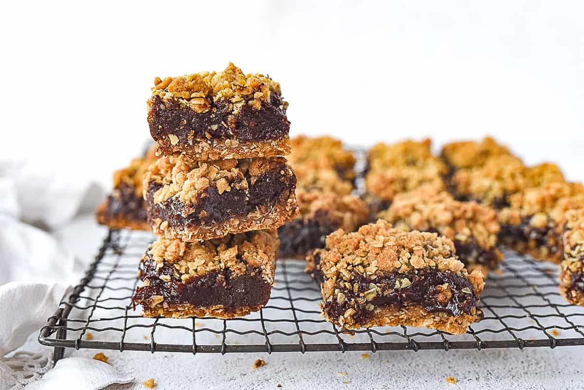 stack of chocolate oatmeal bars