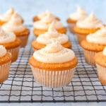 orange cupcakes with frosting