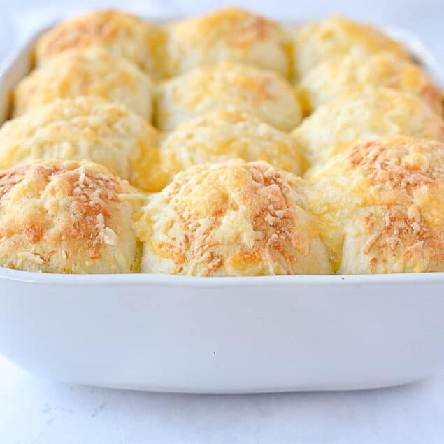 cheese herb rolls in a pan