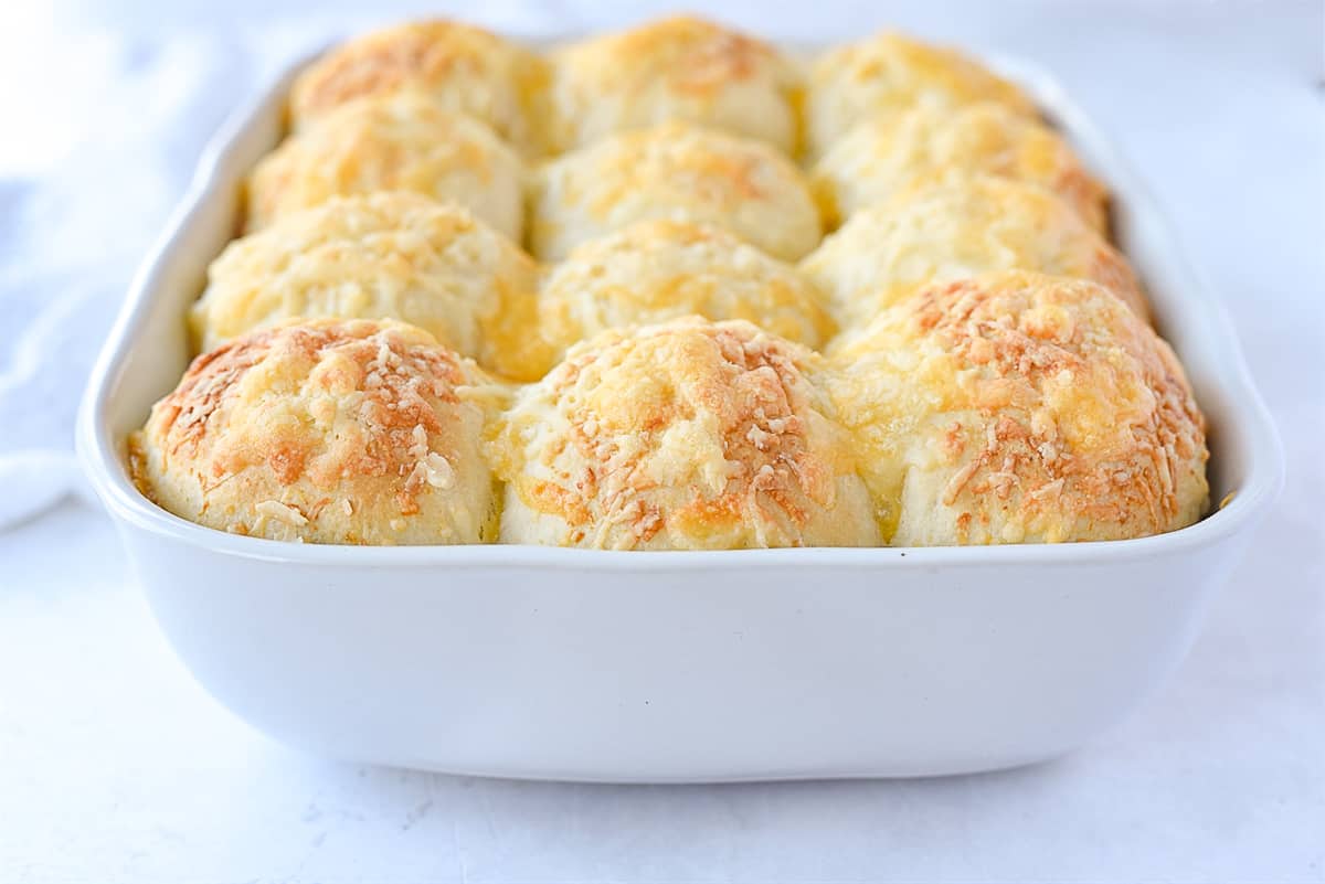 cheese herb rolls in a pan