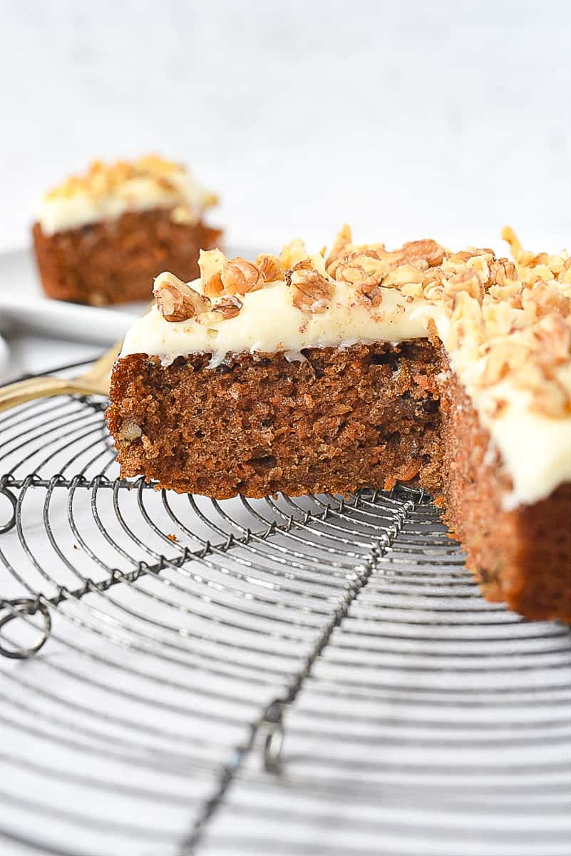 sliced carrot cake small batch