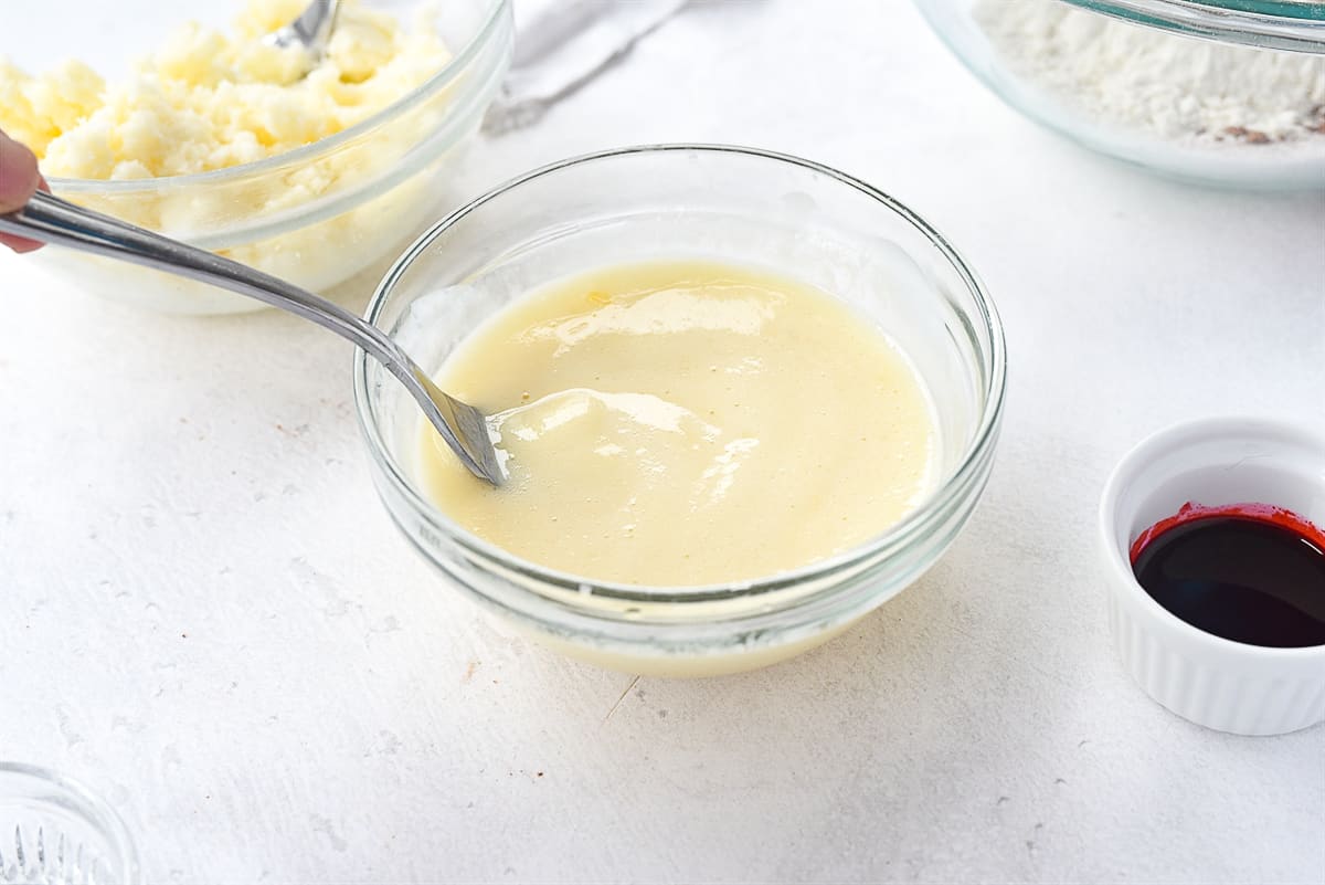 foamed up mixture in a bowl