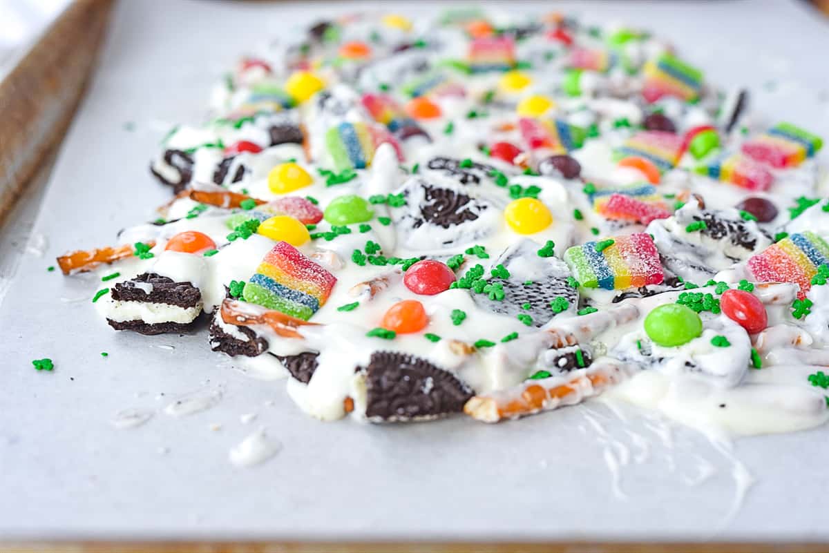 candy on top of cookie bark