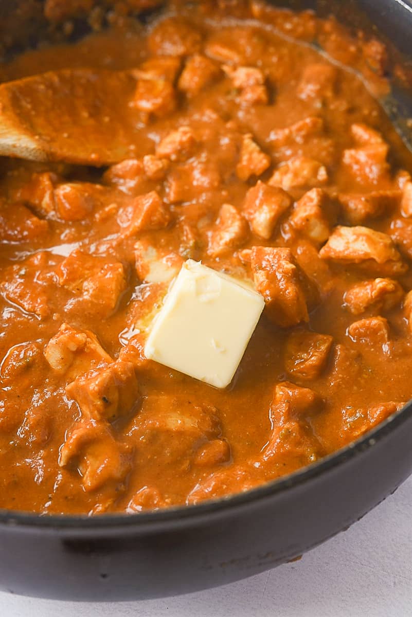 butter in butter chicken pan