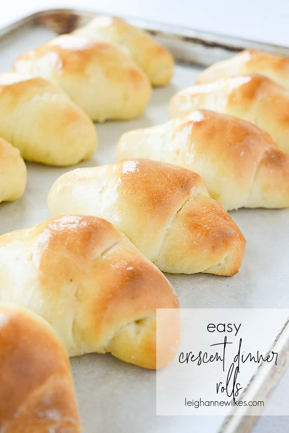 baked crescent rolls on parchment paper