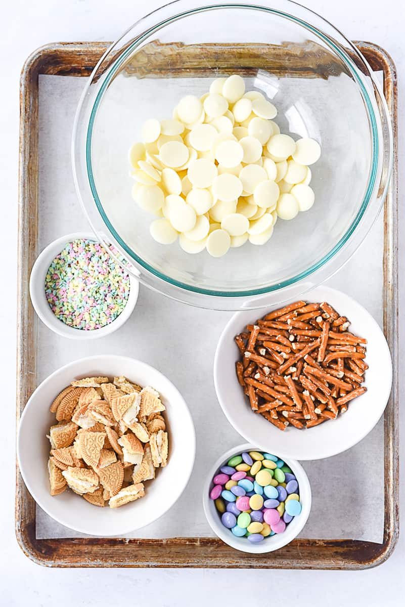 easter bark ingredients on a tray