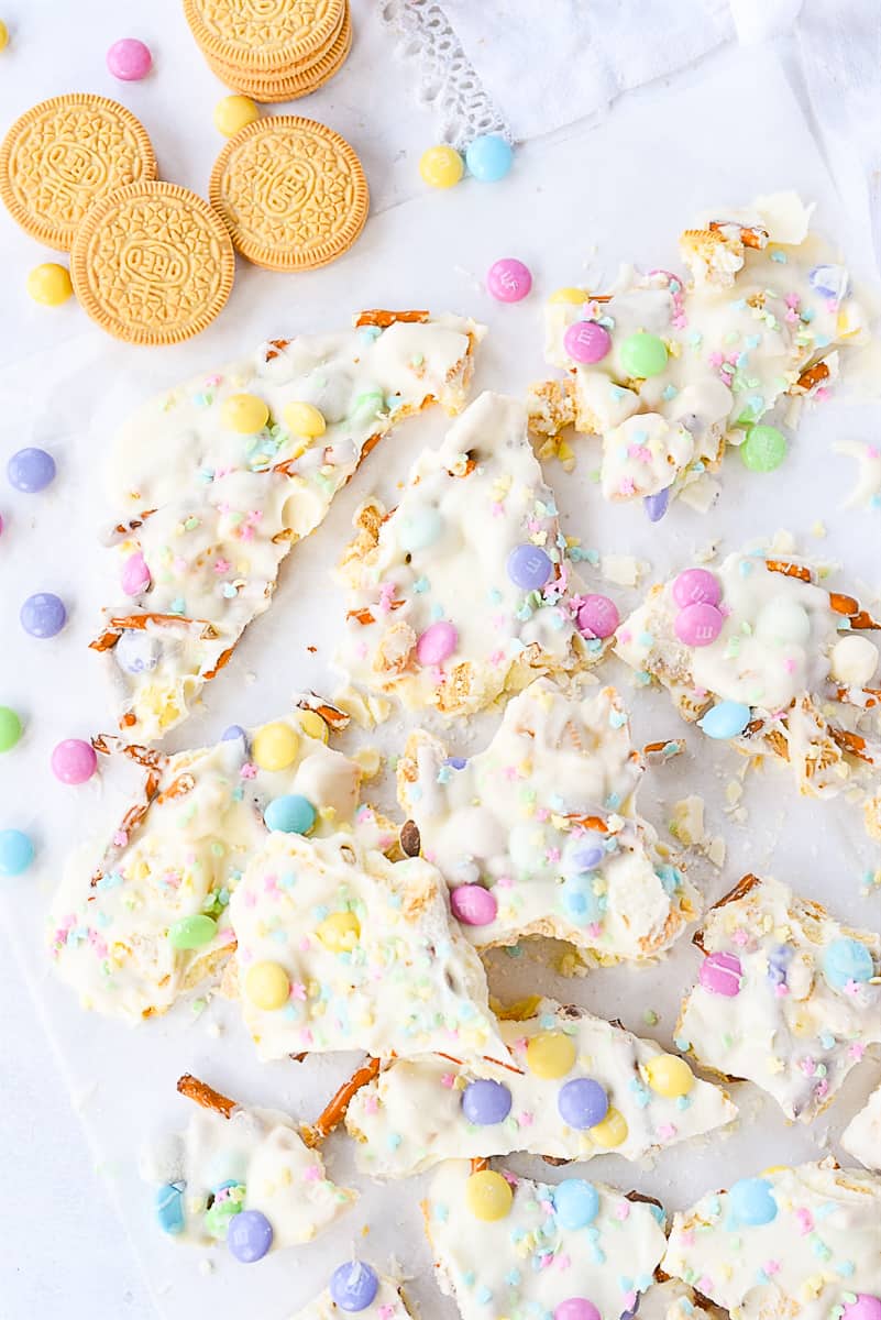 broken pieces of easter bark