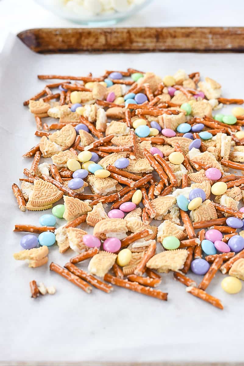 tray of easter bark ingredients spread out