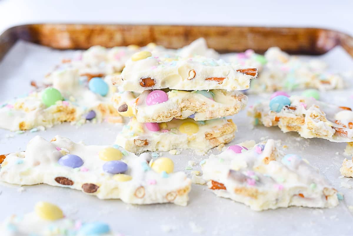 stack of easter bark on a tray