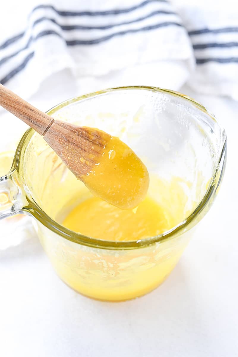 lemon curd on a spoon