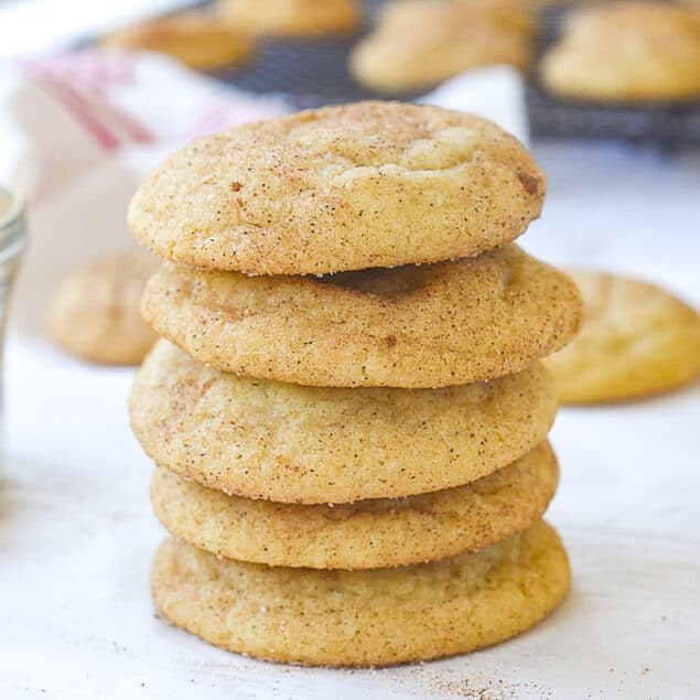 stack of snickerdoodle cookies