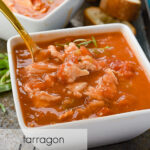 bowl of tarragon chicken soup