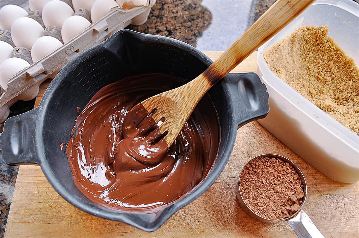 melted chocolate in a bowl