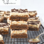 stack of butter fudge fingers on a cooling rack