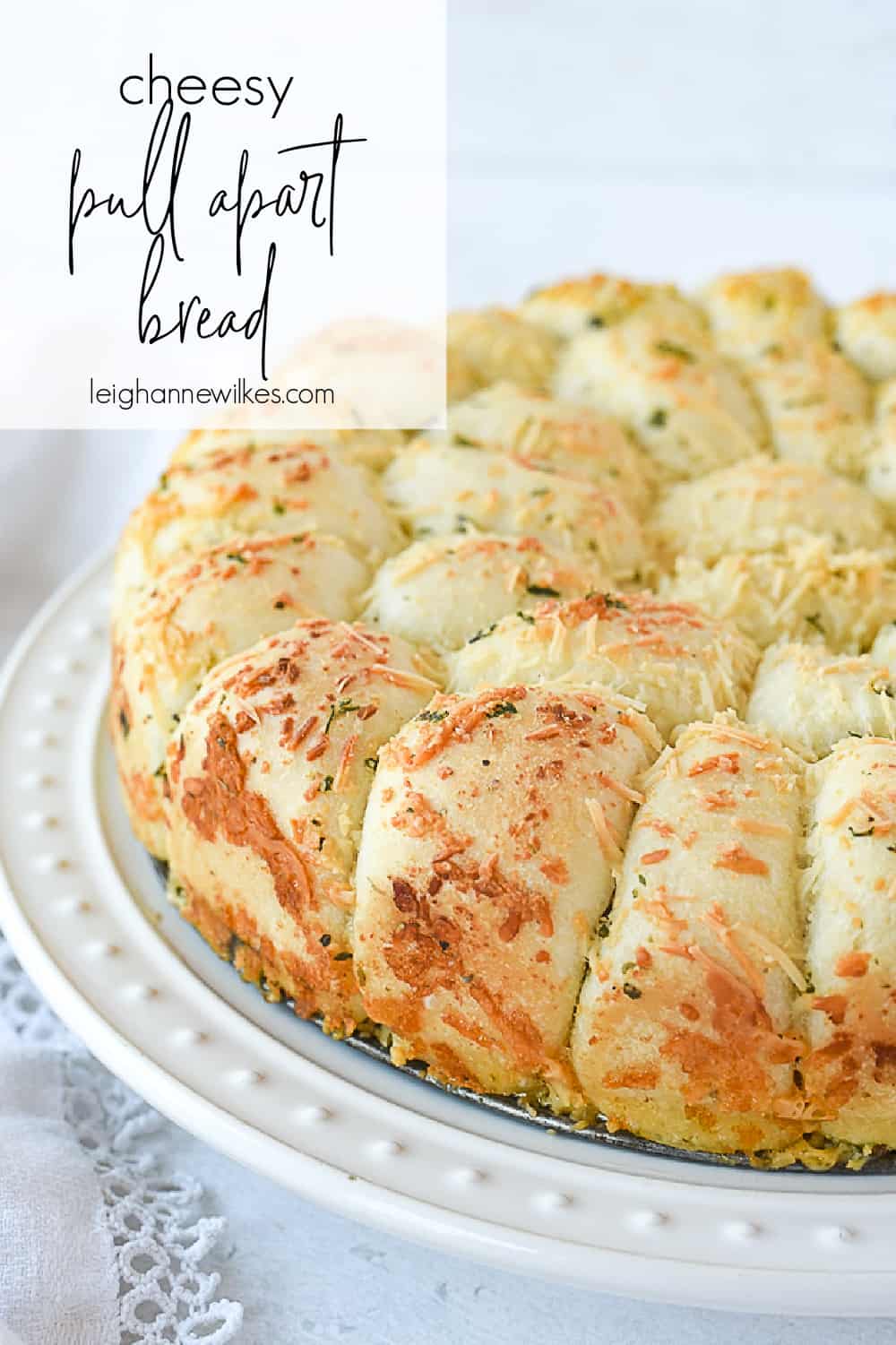 plate of cheesy pull apart bread
