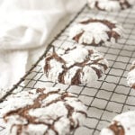 crinkle cookies on a cooling rack