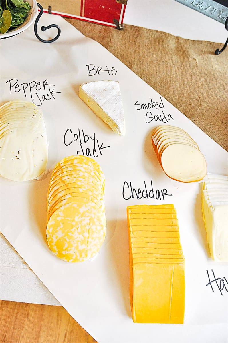 cheese selection for cheese bar