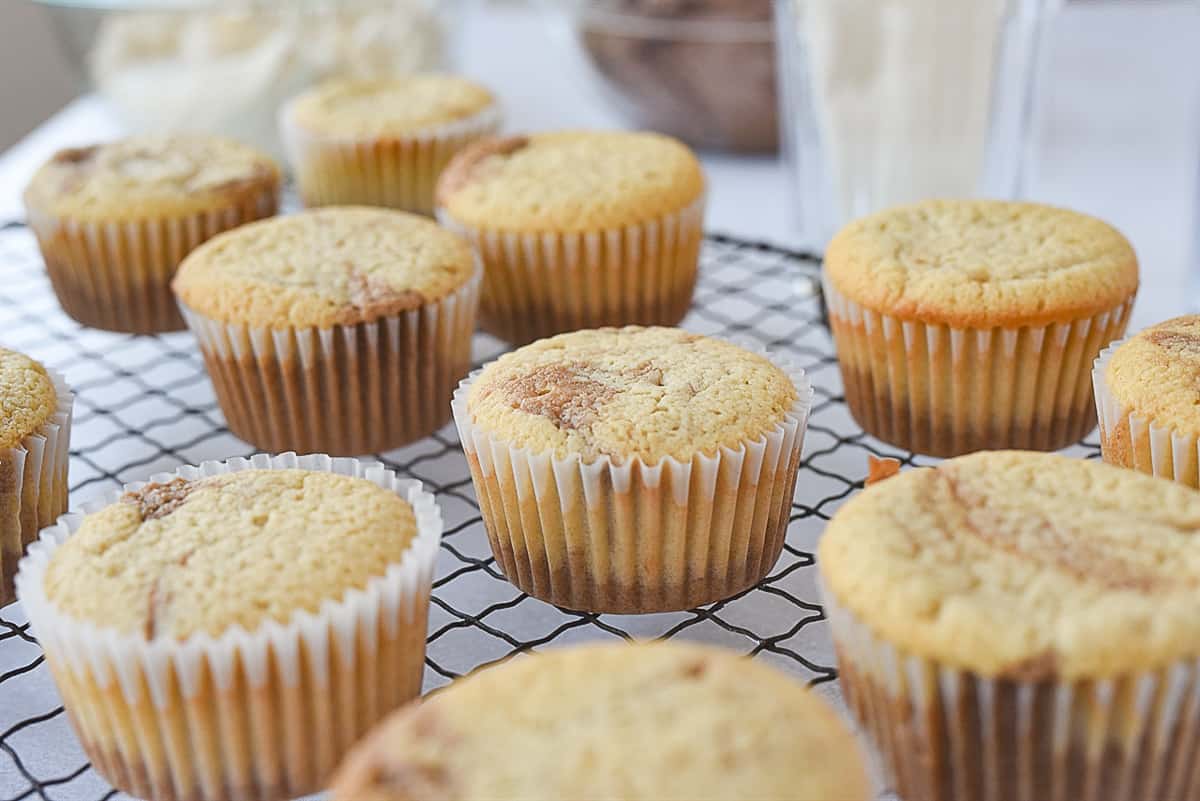 cupcakes cooling on rack