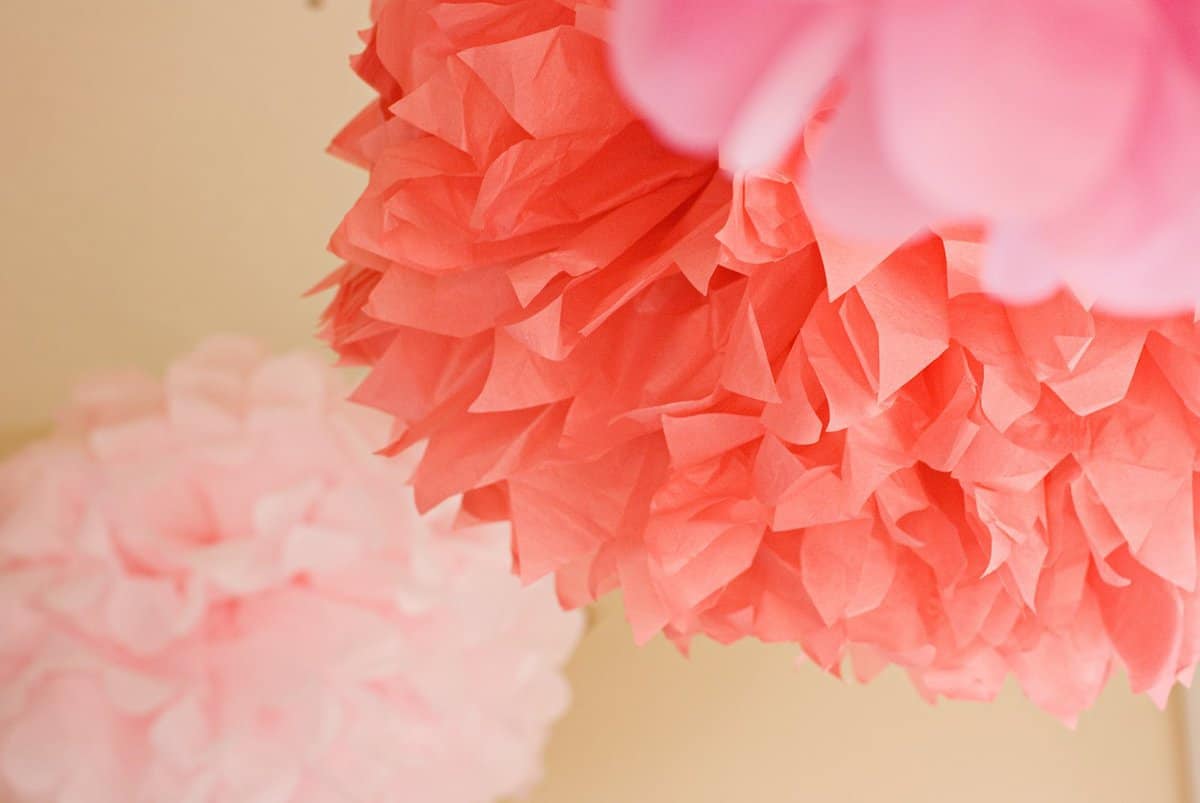 pink party poufs