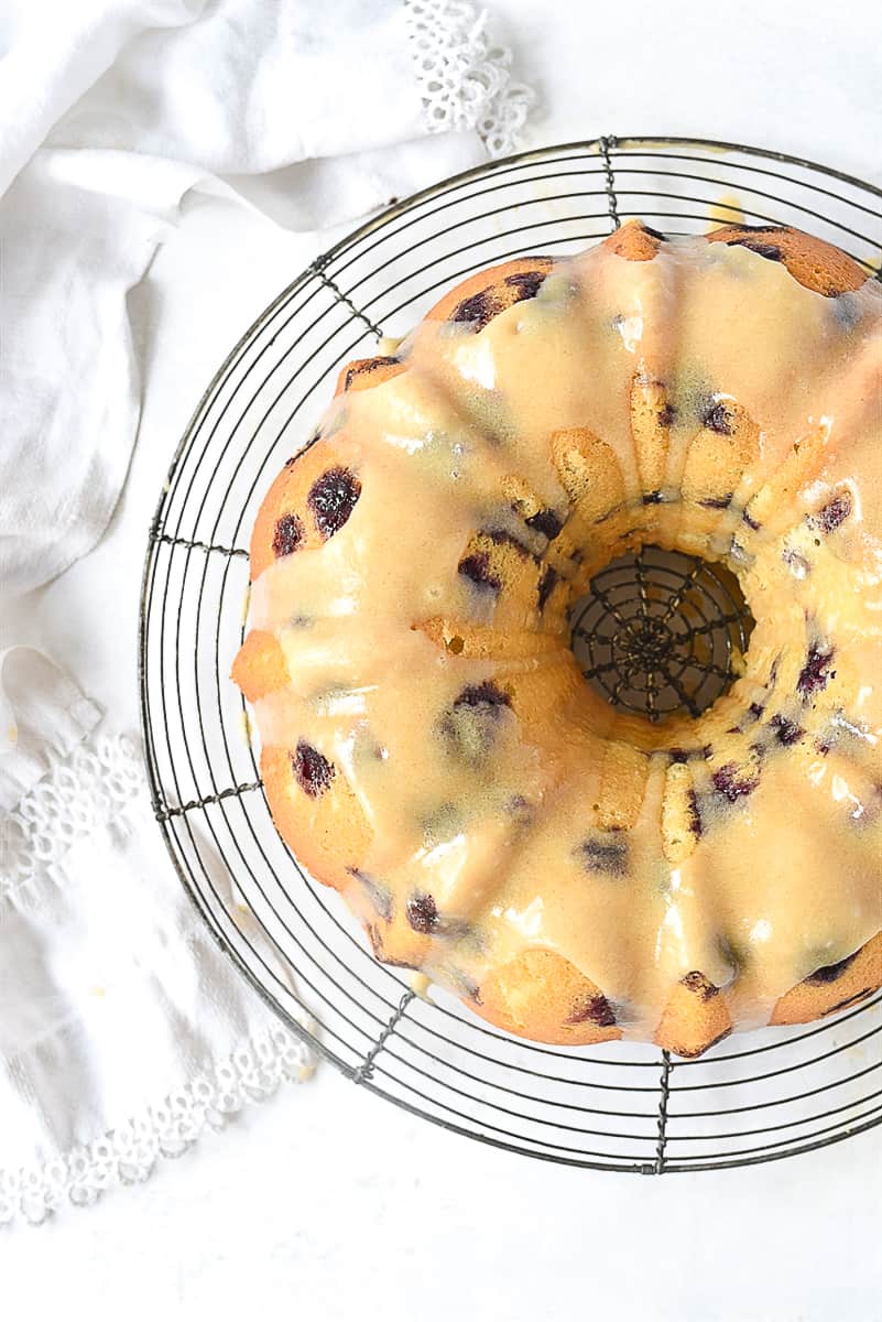 overhead shot of buttermilk cake