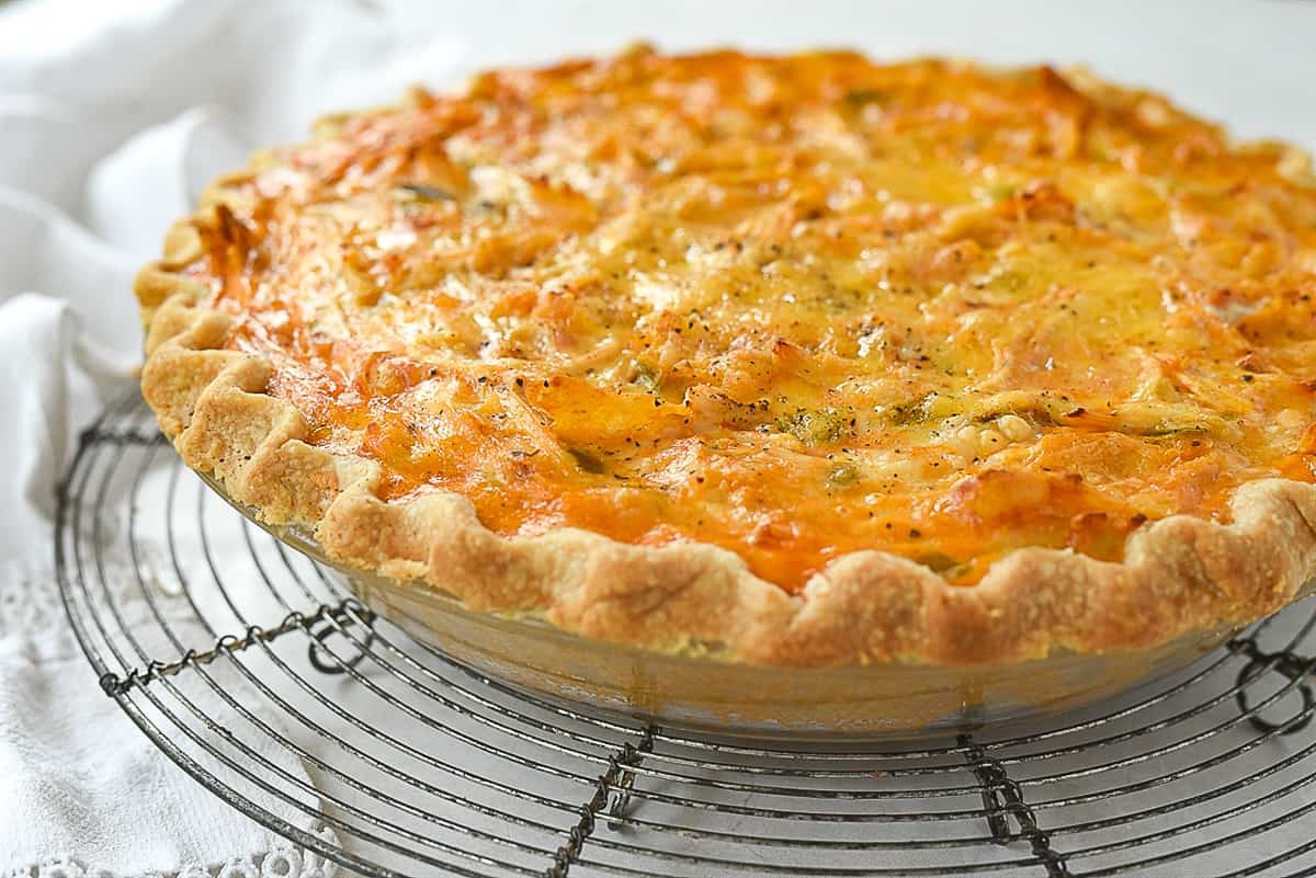 side view of enchilada quiche