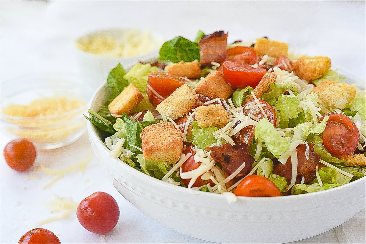 salad in a white bowl