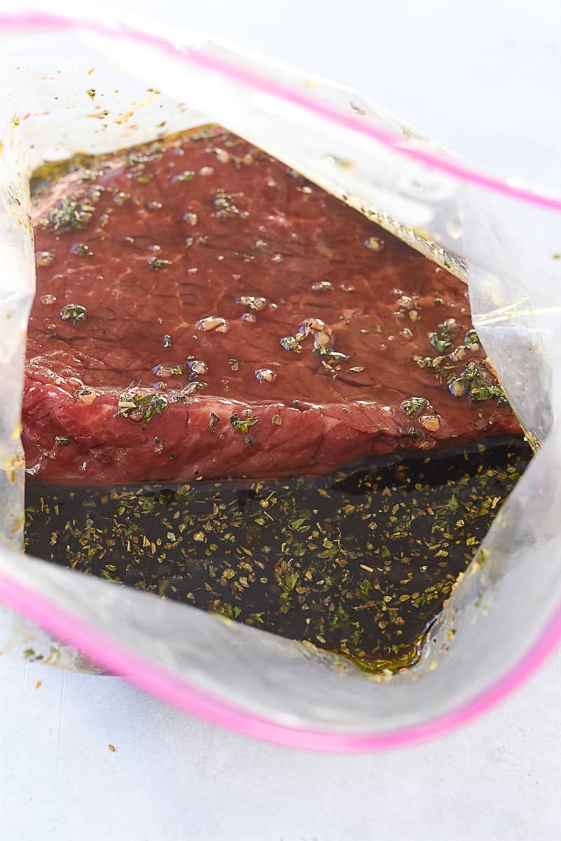 london broil marinatikng in bag