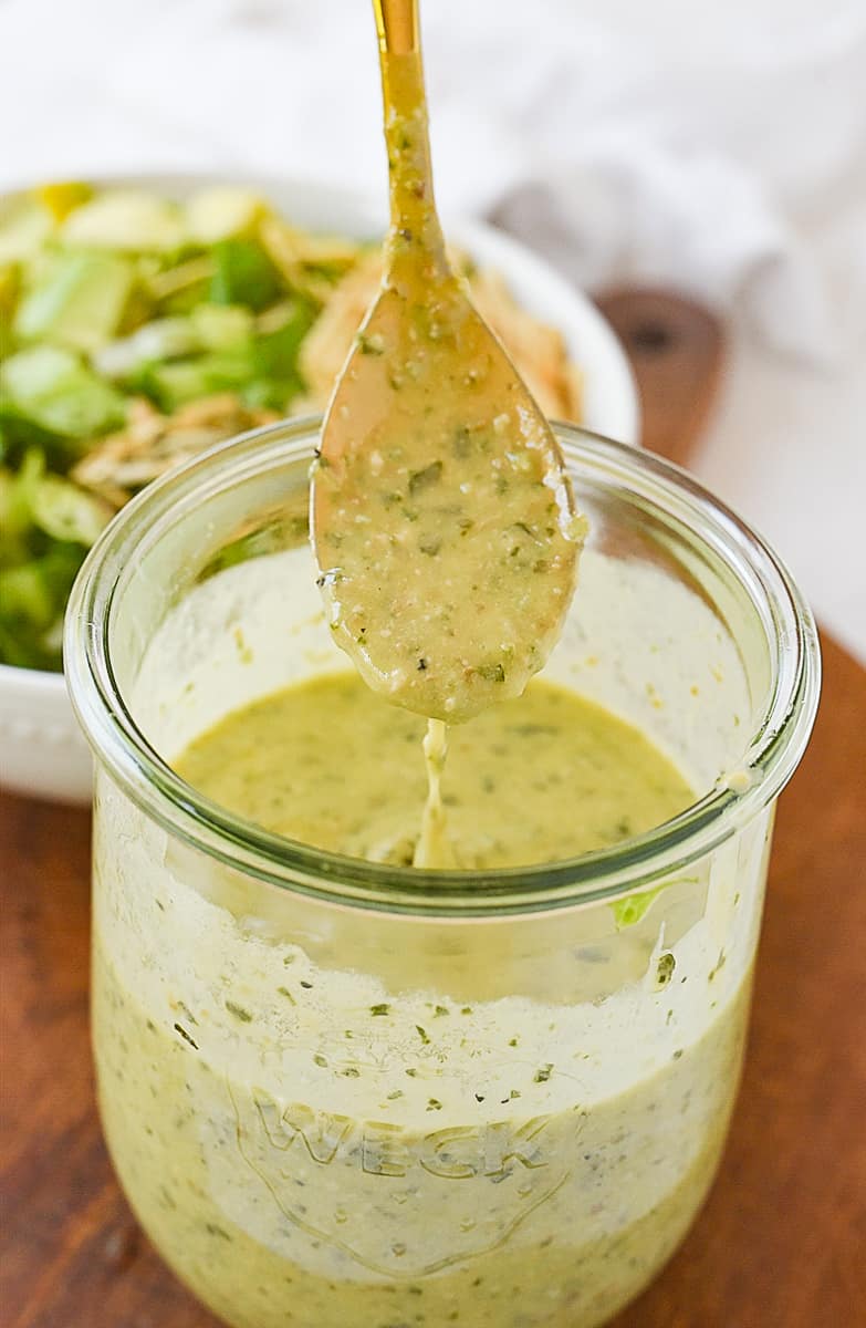 spoonful of mexican caesar dressing