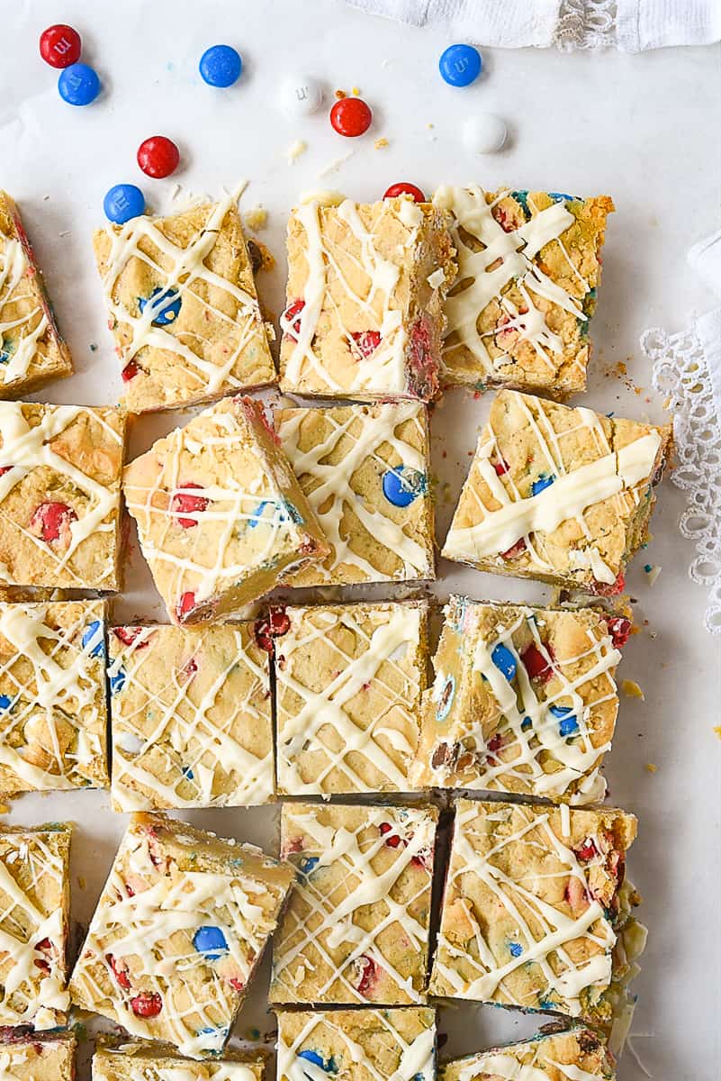 overhead shot of blondies