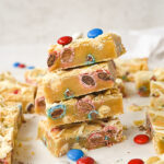 stack of M & M Blondies