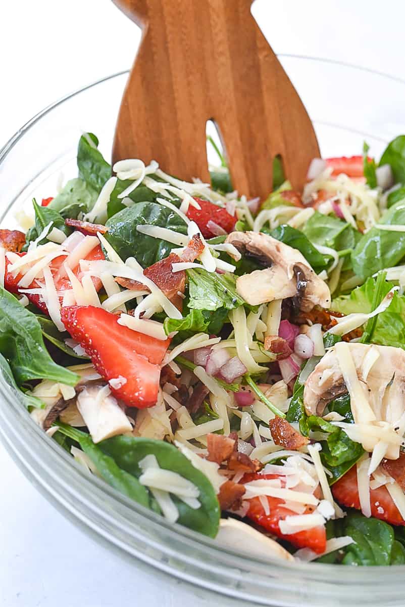 spinach salad in a bowl