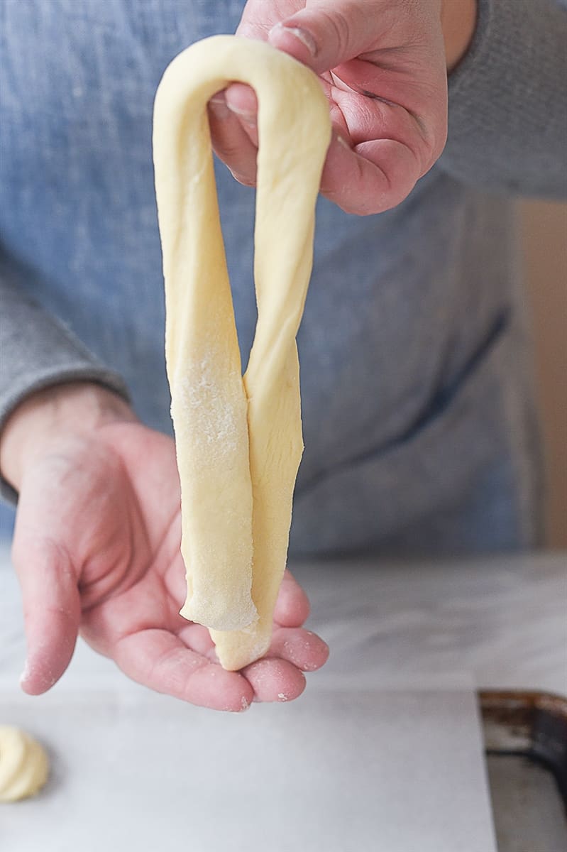 folding dough in half