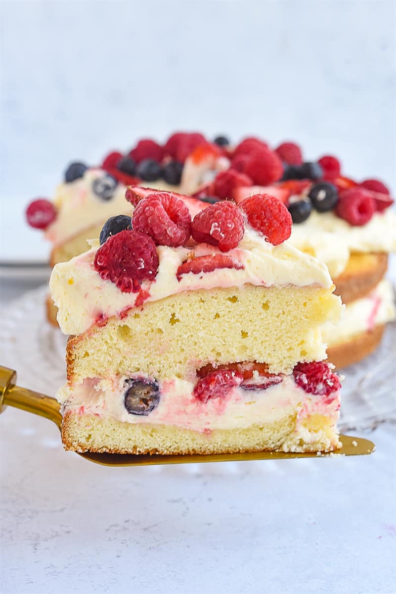 piece of lemon berry cake