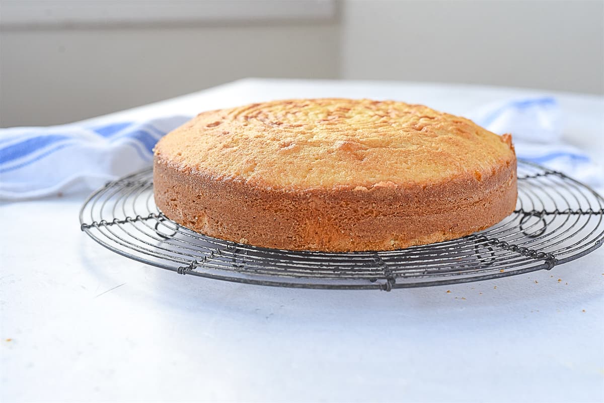 cake cooling on rack