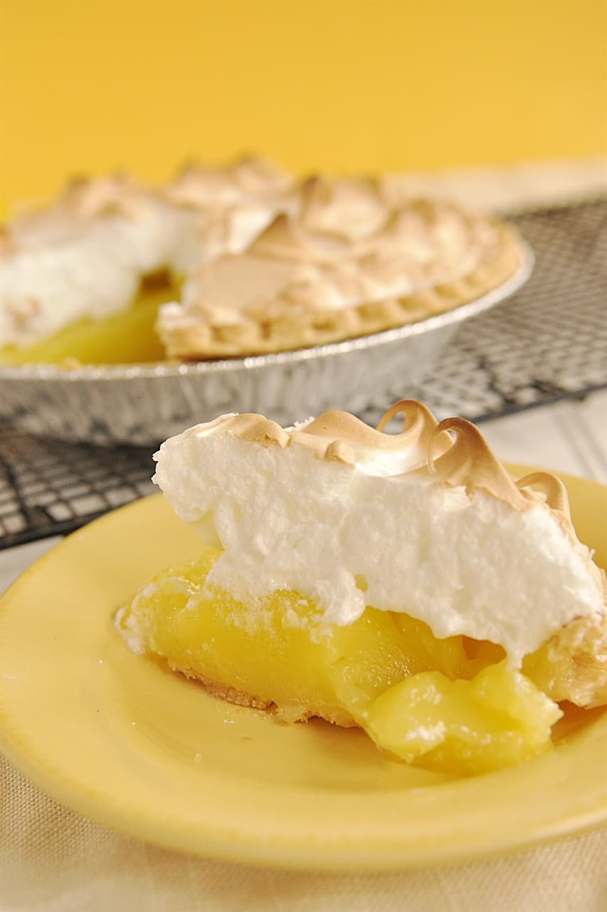 slice of lemon meringue pie