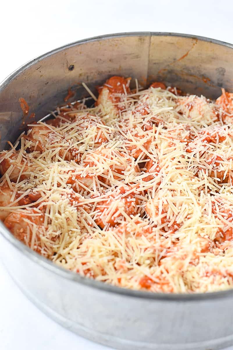 rising dough in pan