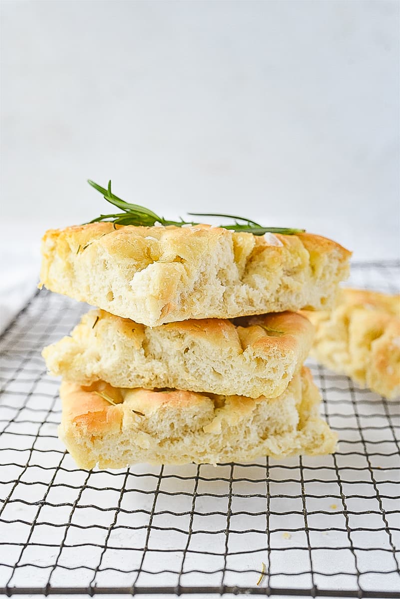 stack of focaccia bread