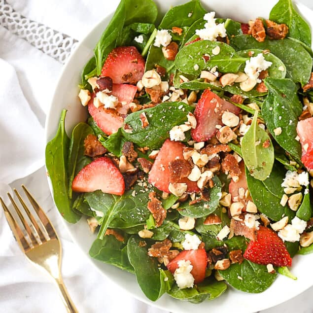 spinach salad with warm bacon dressing