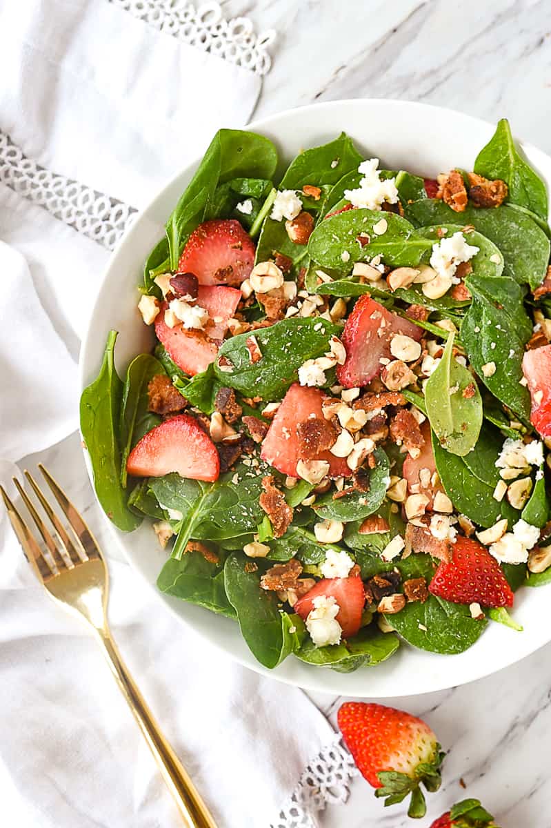 spinach salad with warm bacon dressing