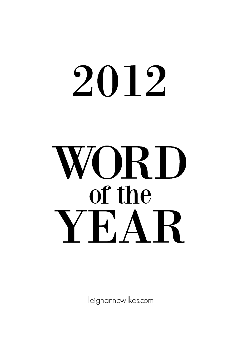 2012 word of the year