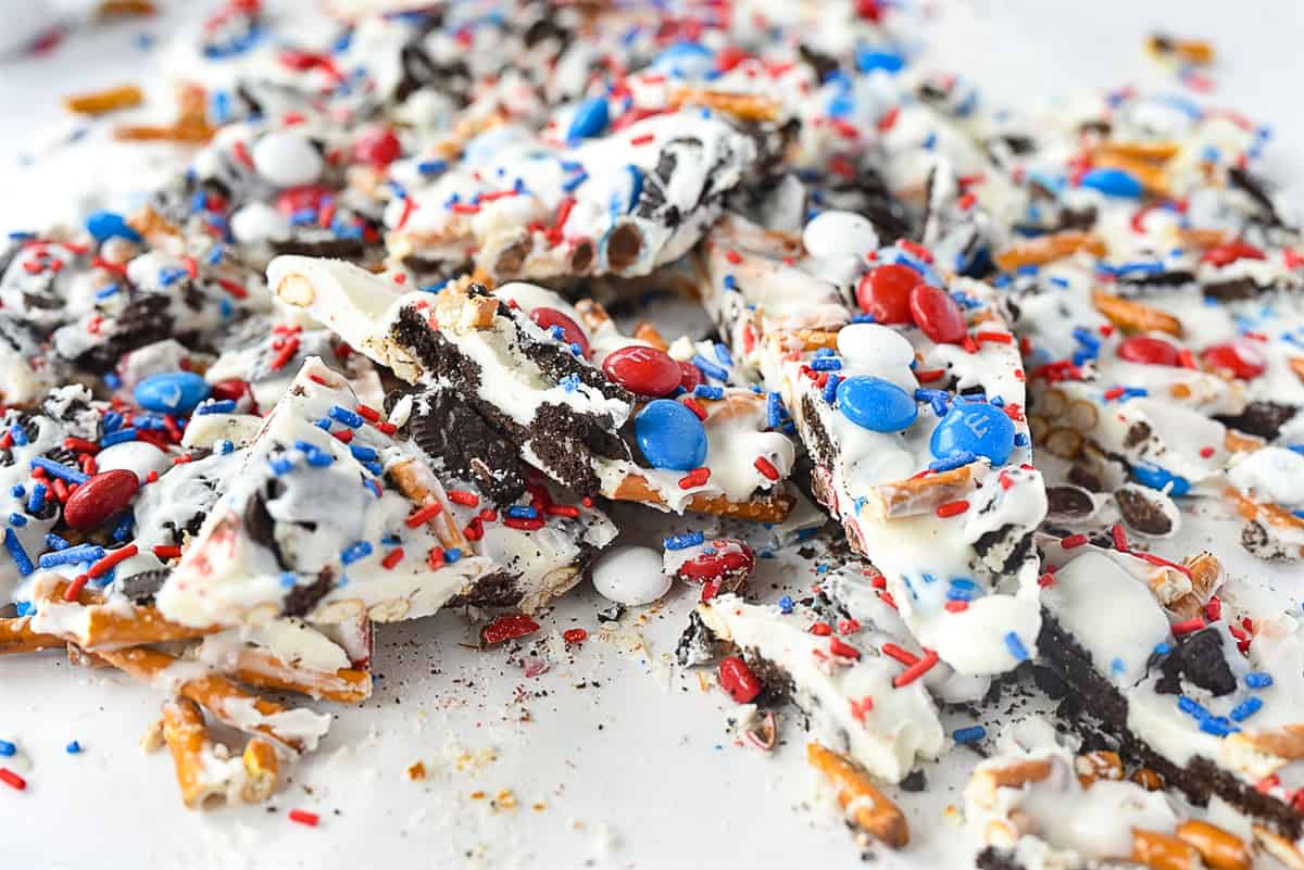 broken up pieces of cookie bark