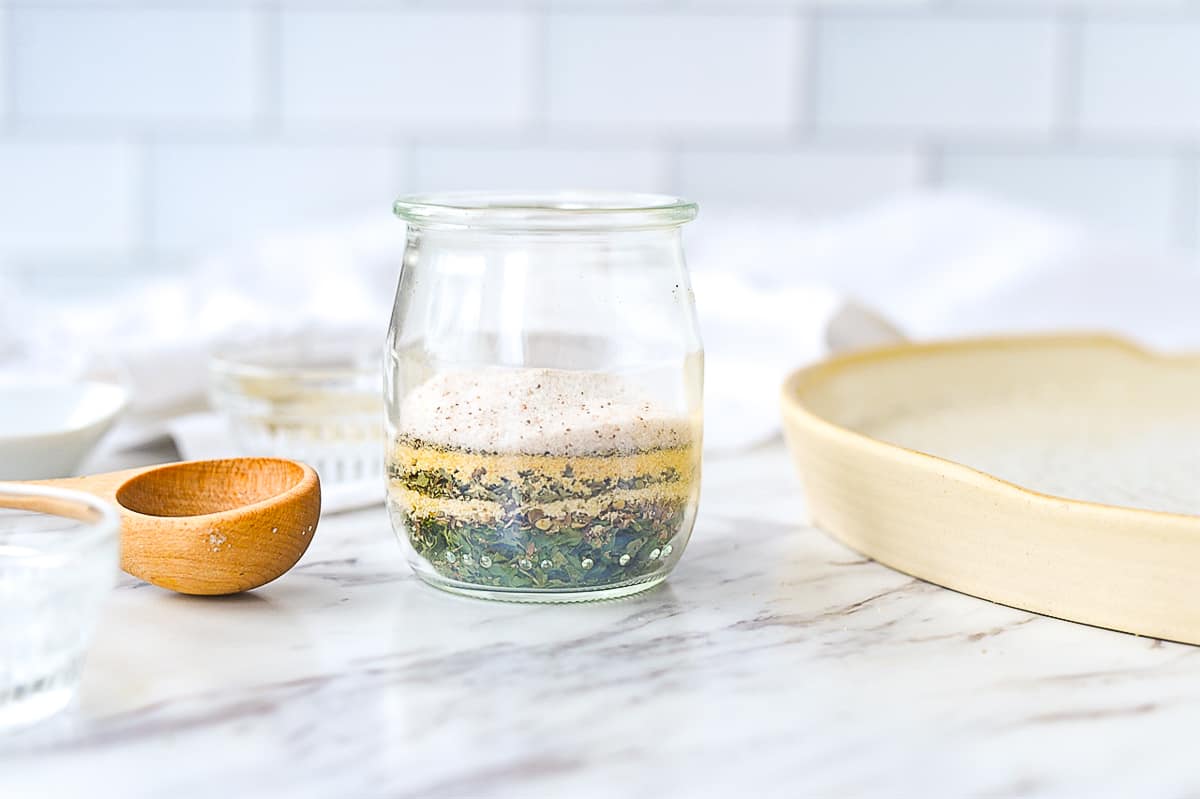 garlic herb mixture in a jar