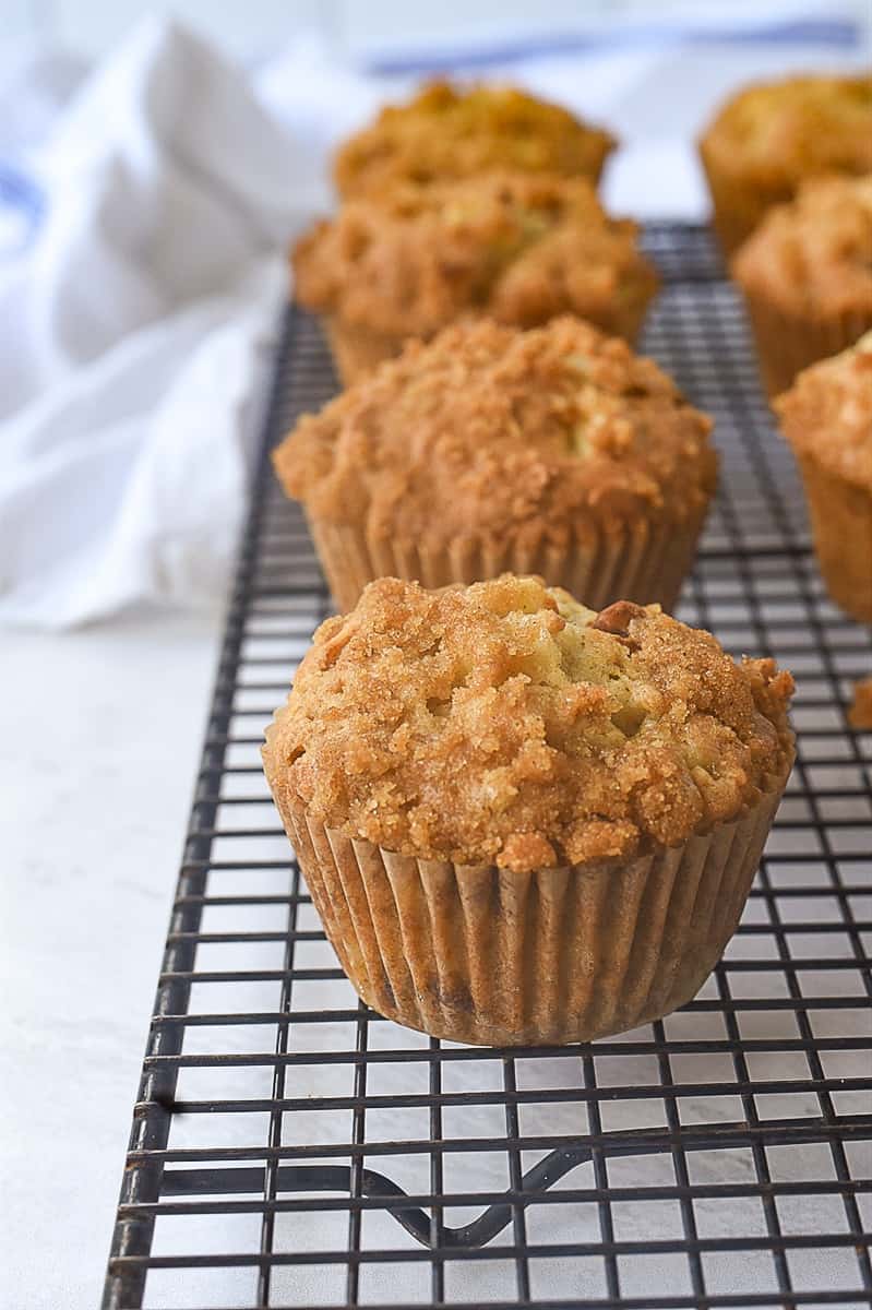 apple muffins on a rack