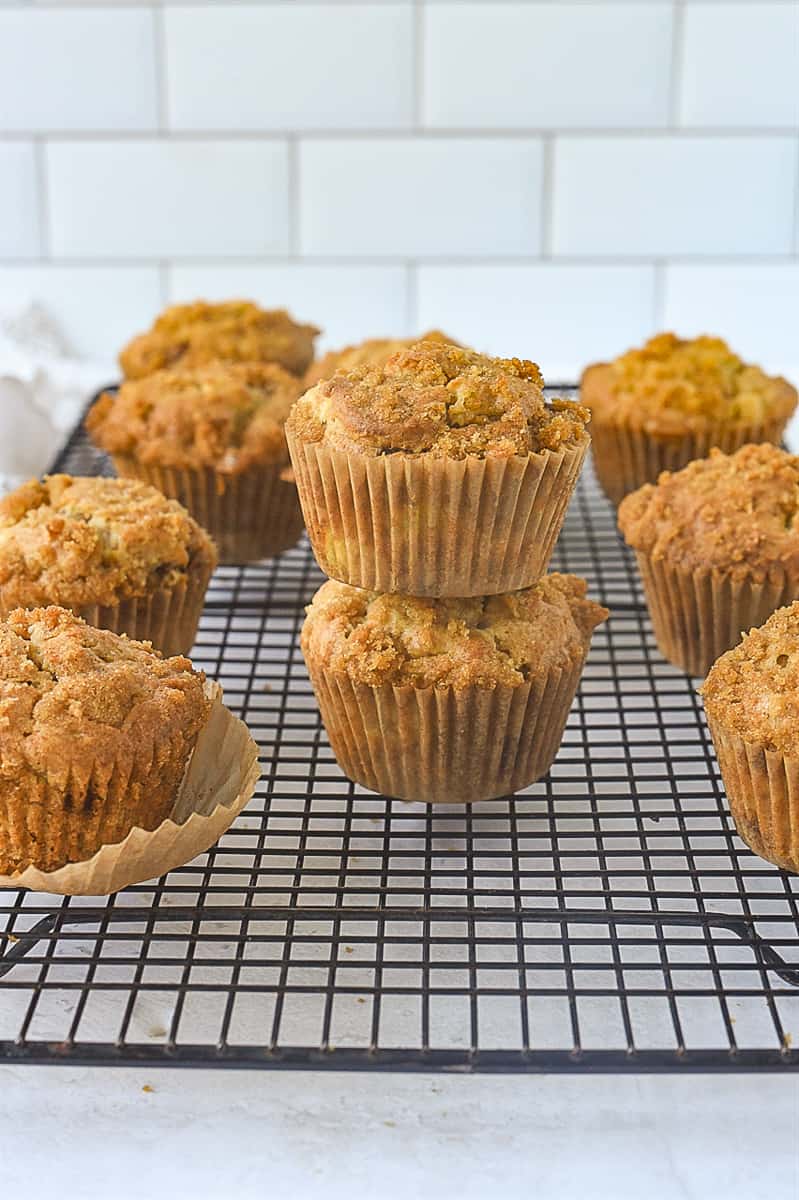 stack of apple muffins