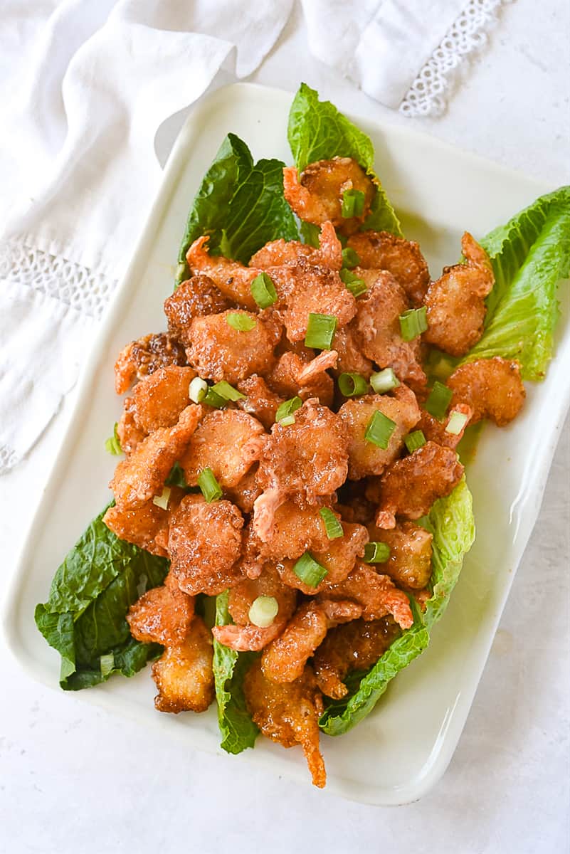 overhead shot of firecracker shrimp