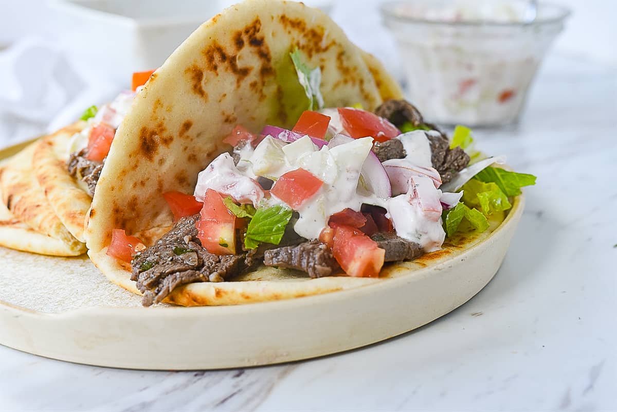 two gyros on a plate