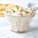 Tzatziki sauce in a glass bowl