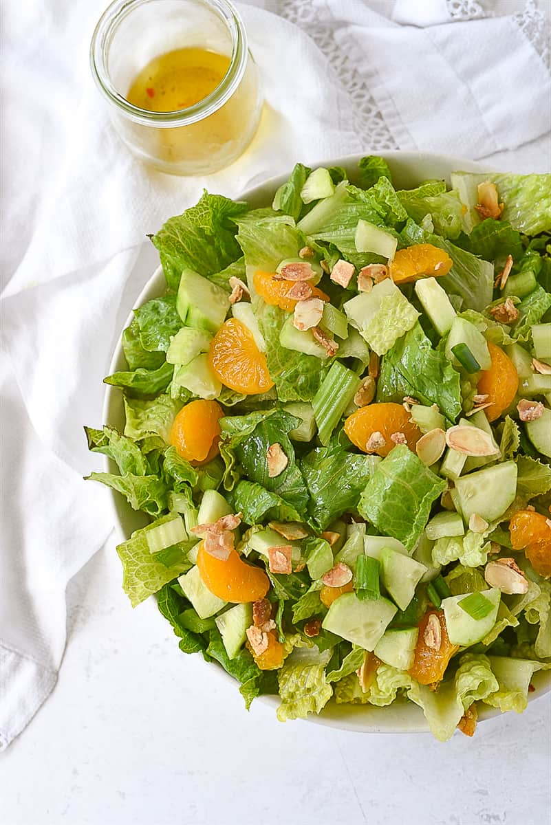 overhead shot of celestial salad