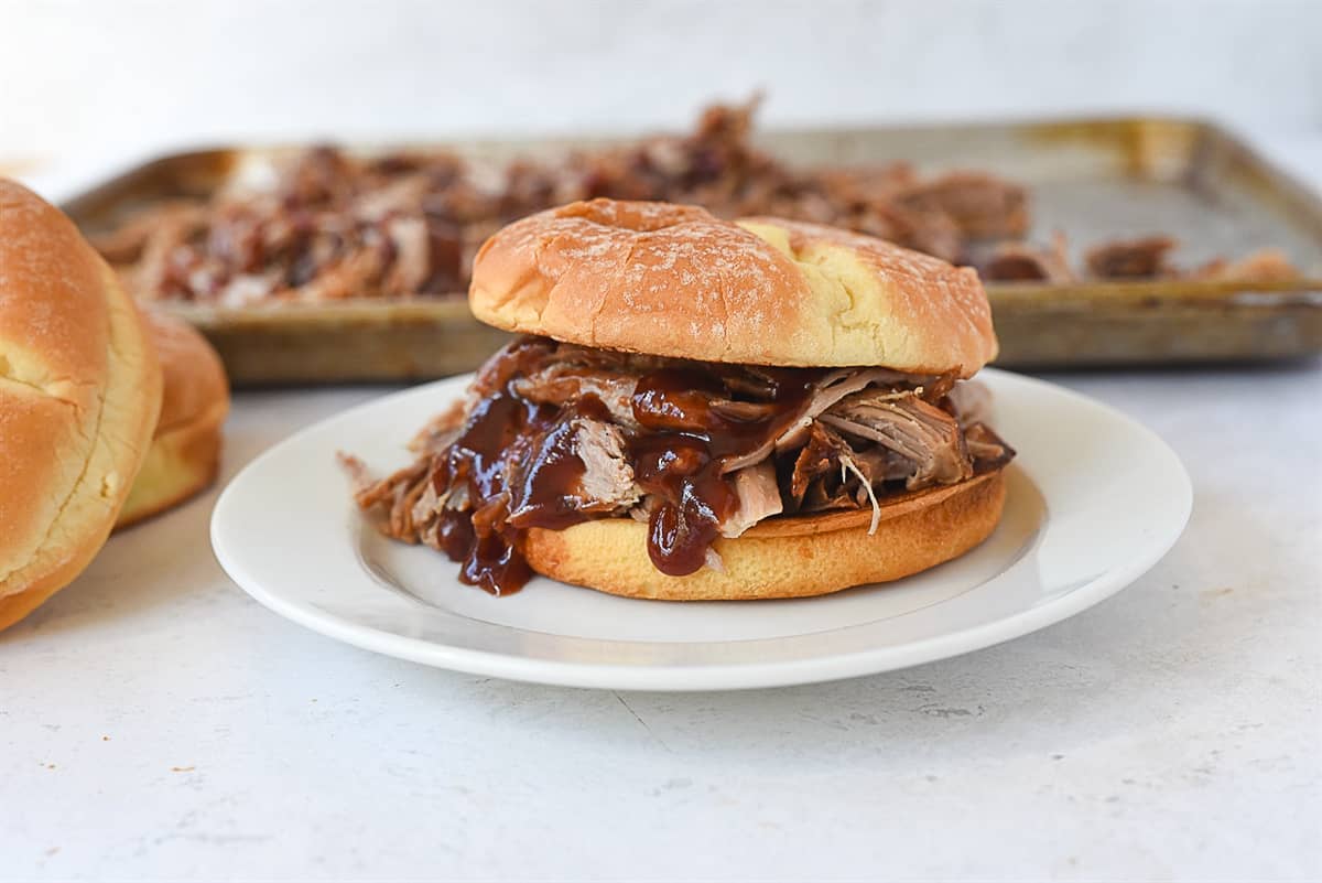 BBQ Pork sandwich on a plate